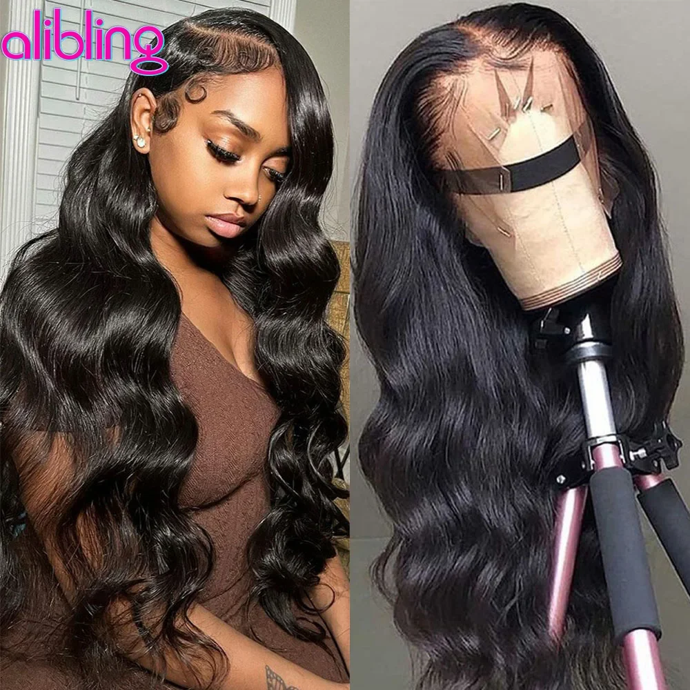 30 32 4x4 HD Transparent Lace Closure Wigs Pre Plucked Brazilian 13x4 13x6 Bling Hair Body Wave HD Lace Frontal Human Hair Wigs