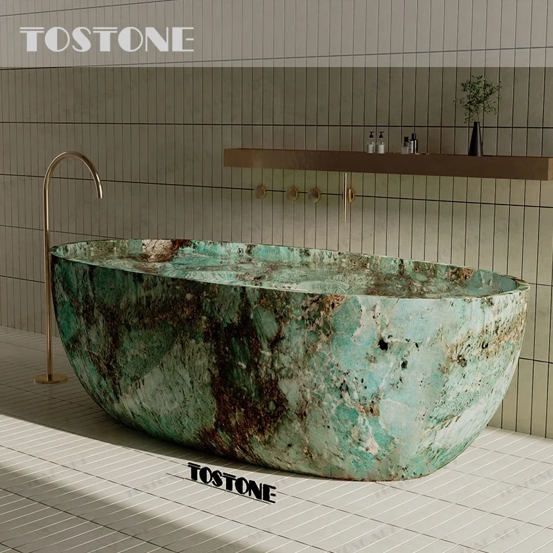 Luxury Stone Baths,Tostone Rich People Purchase List True Luxury Brazil Amazon Green Marble Stone Engrave CNC Bathtub Furniture