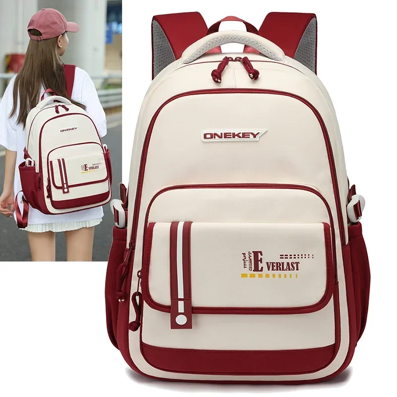 

Schoolbag Female High School Capacity Junior School Students Light High Appearance Level Backpack