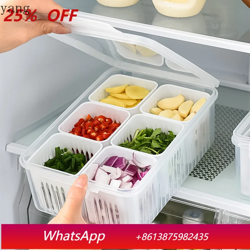 

LMM household onion, ginger and garlic crisper box, kitchen refrigerator, fruit food preservation, and drainage box