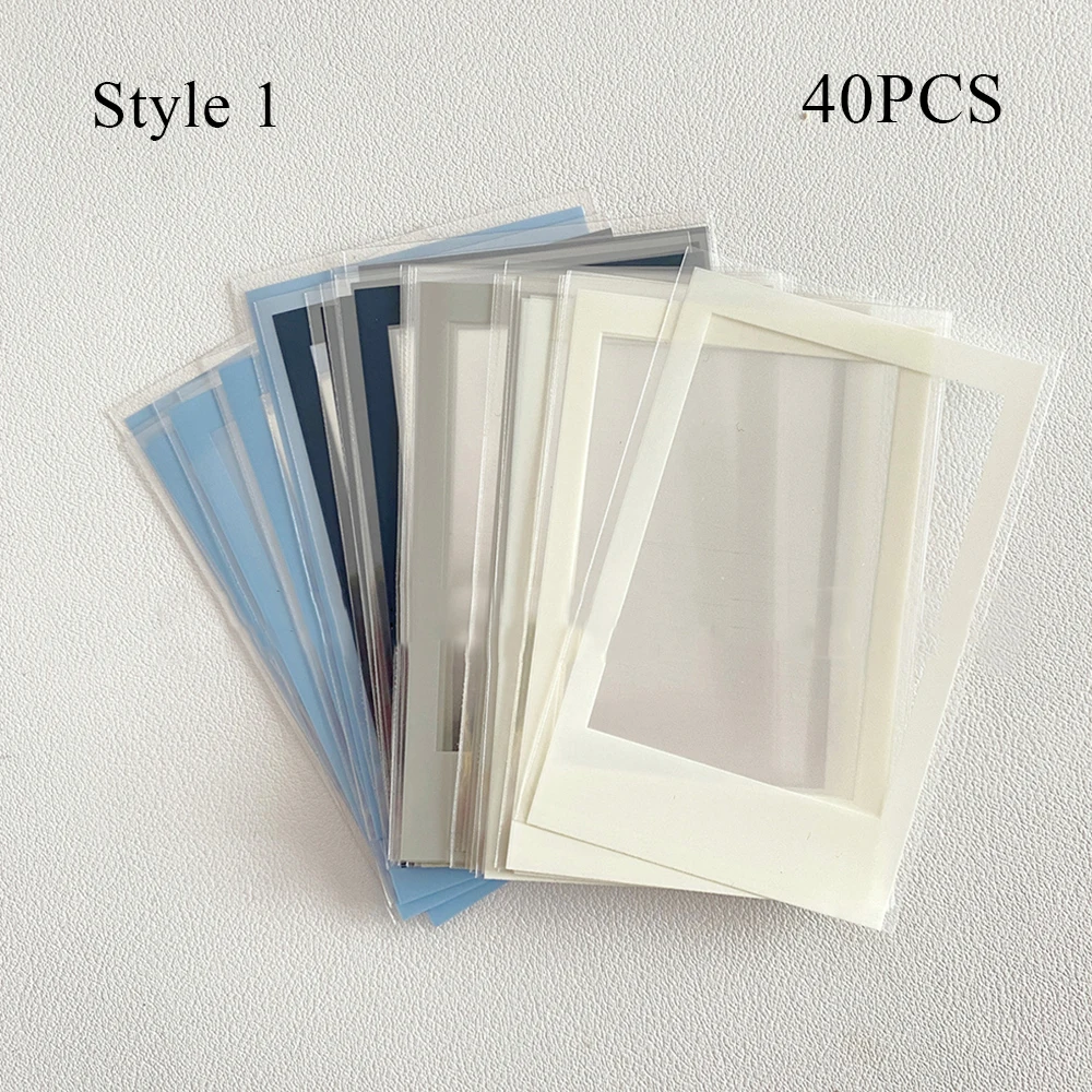 40Pcs/pack Ins Toploader Solid Color Border Photocard Sleeves Idol Photo Cards Protective Storage Bag Card Protector Card Film