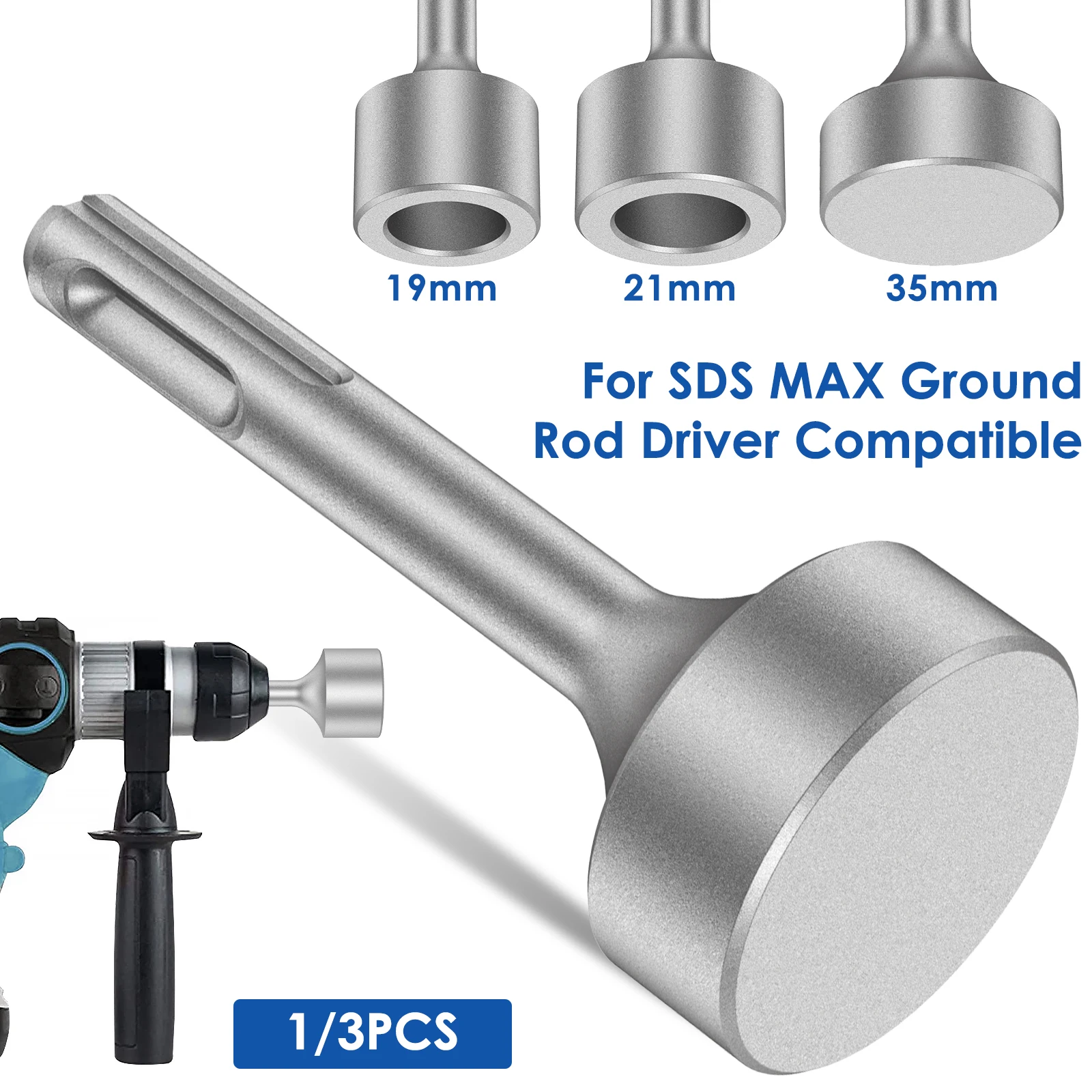 

Ground Rod Driver for Rotary Hammer Drill Tool 83mm Hardened Steel Earth Stake Hammer Drill Grounding Rod Steel Drill Bit Driver