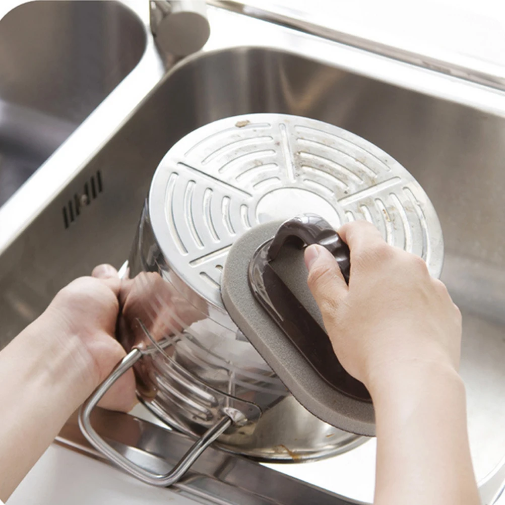 

Rust Removal Sponge Brush Kitchen Cleaning Tool Heavy Duty Scrub Brush Handle Bath Floor Dish Pan Bathtub Wall