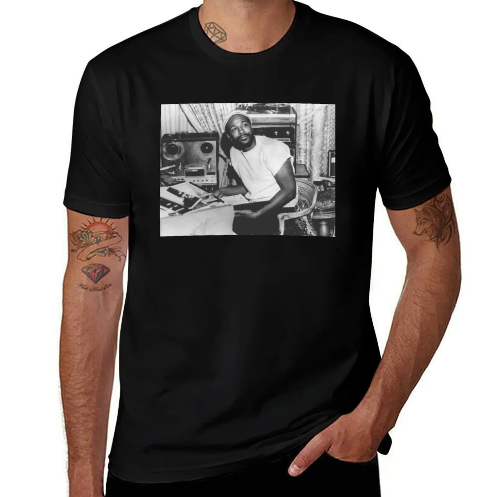 Marvin Gaye Portrait T-Shirt Fitness Training Breathable Tee T-Shirt