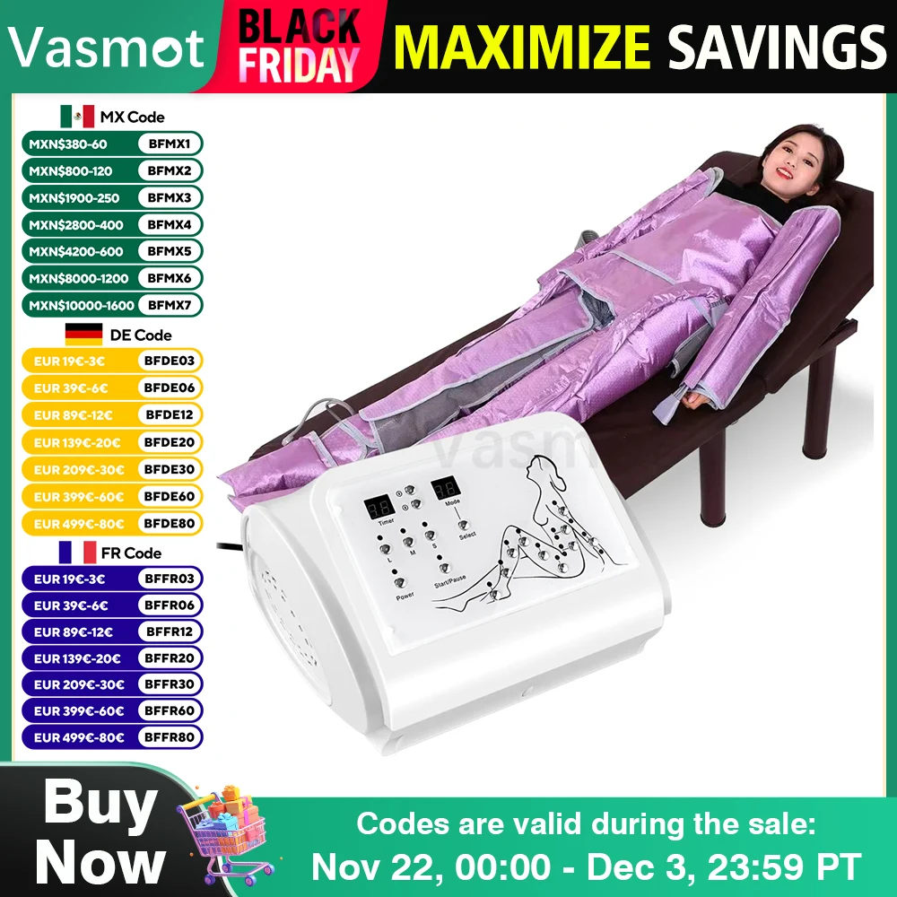 مدلك ضغط الهواء بدلة التخسيس للجسم فقدان الوزن الجسم الاسترخاء آلة إزالة السموم ساونا تدليك الساق مدلك قدم لتخفيف الآلام