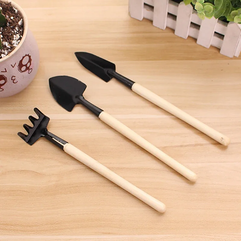 New 3Pcs/set Mini Garden Shovel Rake Spade for Flowers Potted Plant Hand Succulent Bonsai Tools Home Garden Tools Accessories