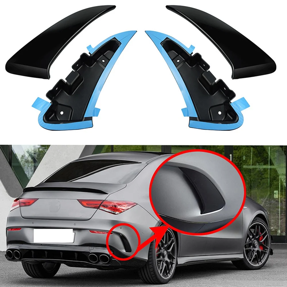 Rear Bumper Spoiler Air Vent Outlet Trim Cover for Mercedes-Benz CLA Class C118 CLA200 CLA250 CLA45 AMG 2020+ Black