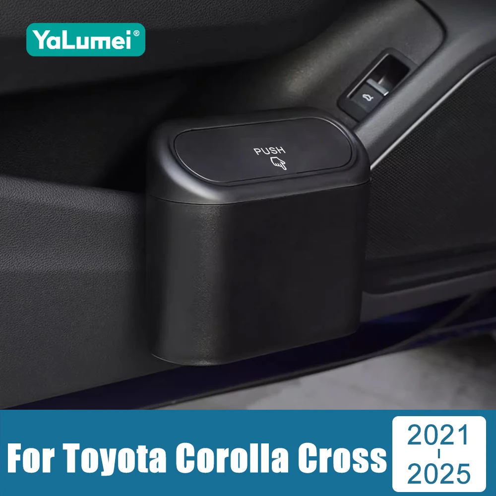

For Toyota Corolla Cross XG10 2021-2023 2024 2025 Universal Portable CarTrash Can Garbage Pocket Sundries Bin Cover Organizer