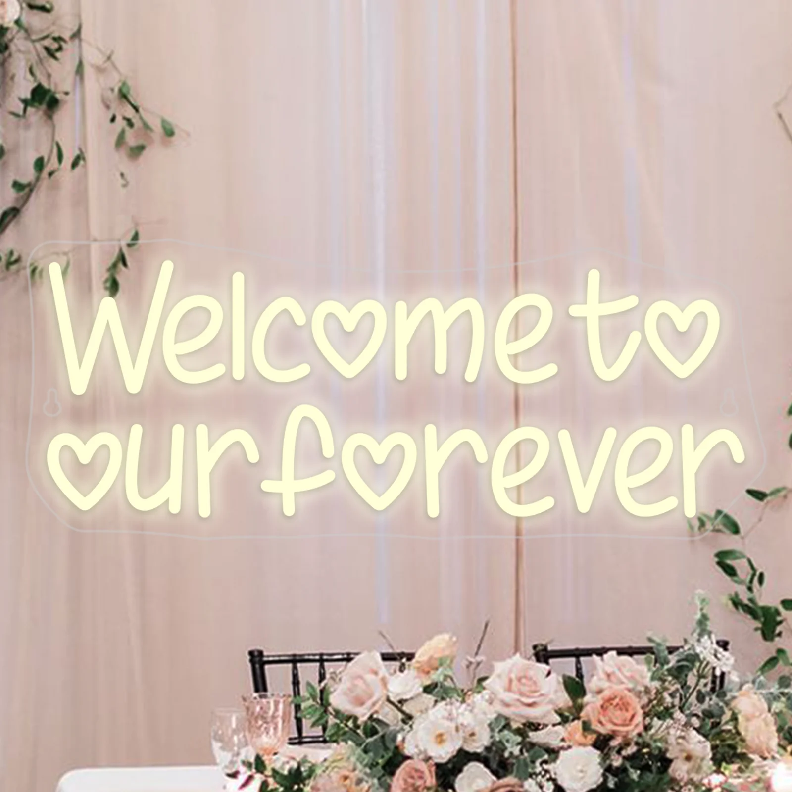 Welcome To Our Forever Neon Sign Wedding Room Decoration Led Wall Decor For Wedding Party Engagement Proposal Ceremony Light USB