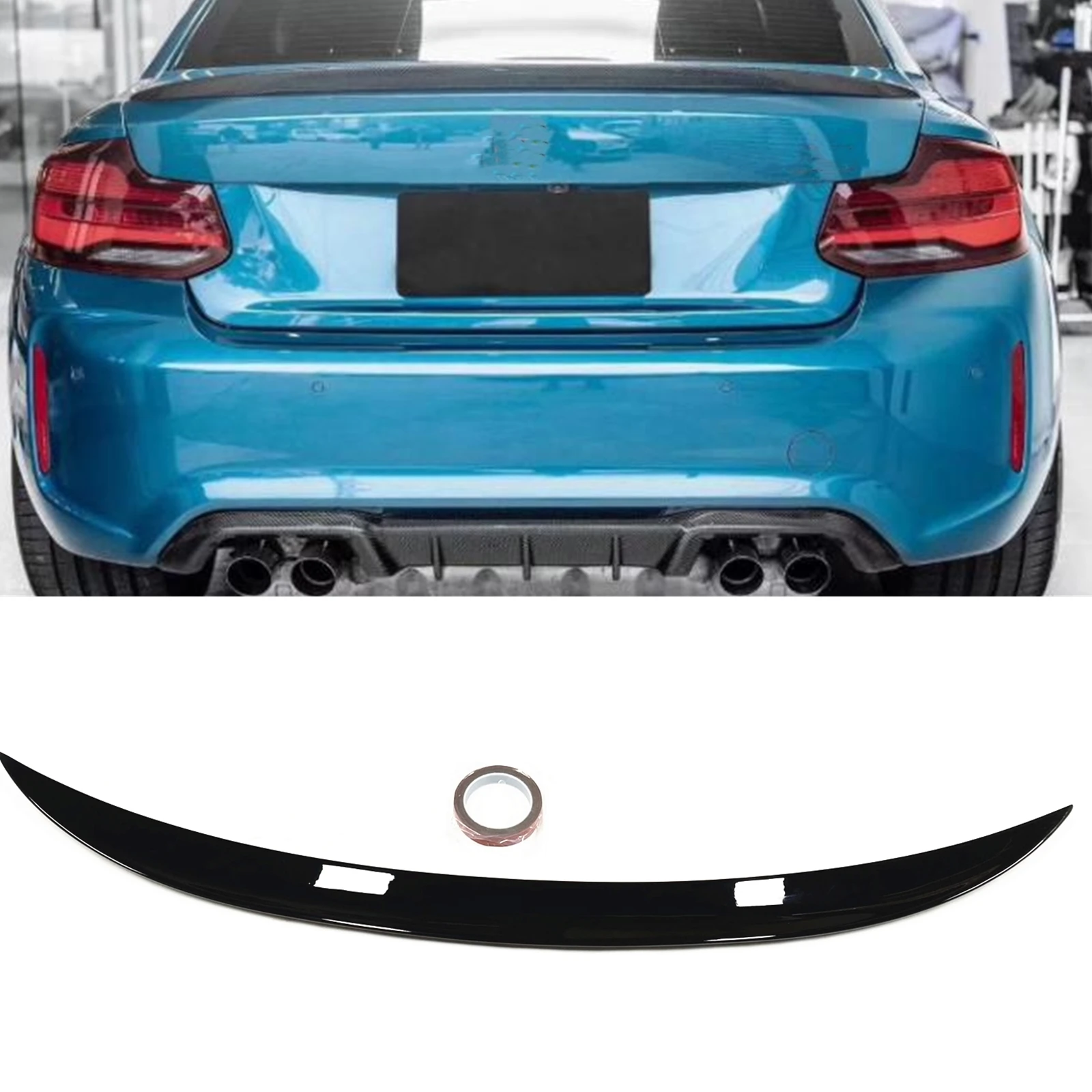 

MP Style Trunk Lid Rear Spoiler Wing Lip For BMW 2 Series M2 F87 F22 F23 M235i M240i 218i 220i 228i 2014-2021 Coupe Gloss Black