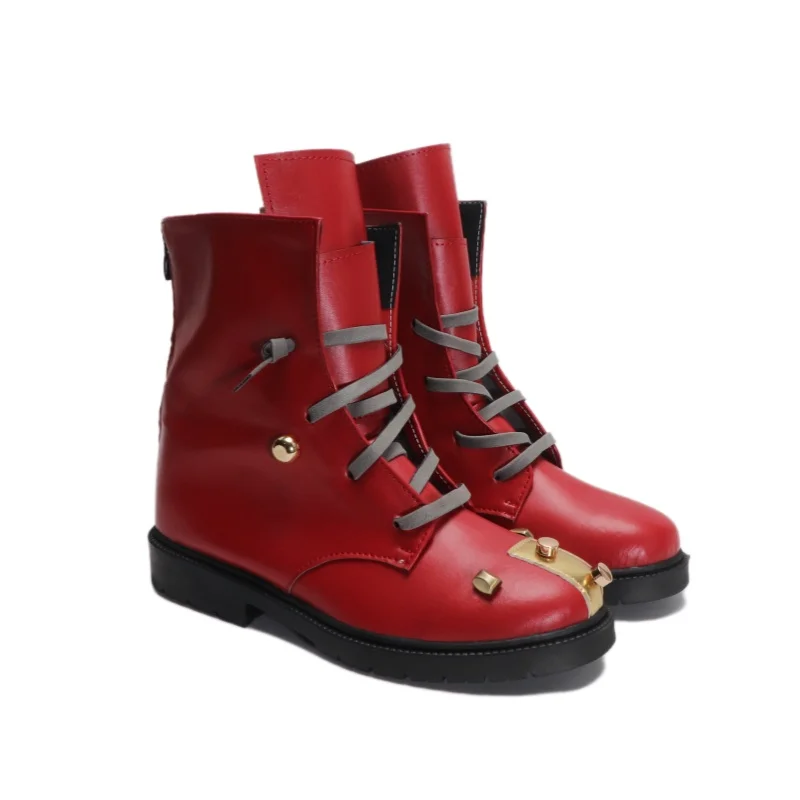 LOL Arcane2 Vi LOL Buty do Cosplayu Gra Halloween Karnawał Czerwone Buty ze Skóry PU Wykonane na Zamówienie