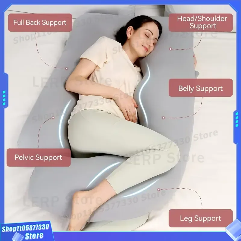 U Shaped Pregnancy Pillow Full Body Support Cushion for Pregnant Women Side Sleeping Back Pain Relief Comfortable Maternity