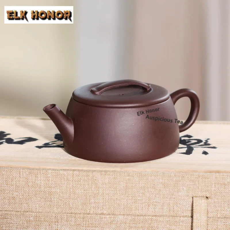 170ml Ancient Yixing Purple Clay Teapots Handmade Large Caliber Pot Raw Ore Mud Kettle Chinese Zisha Tea Set For Tea Ornaments