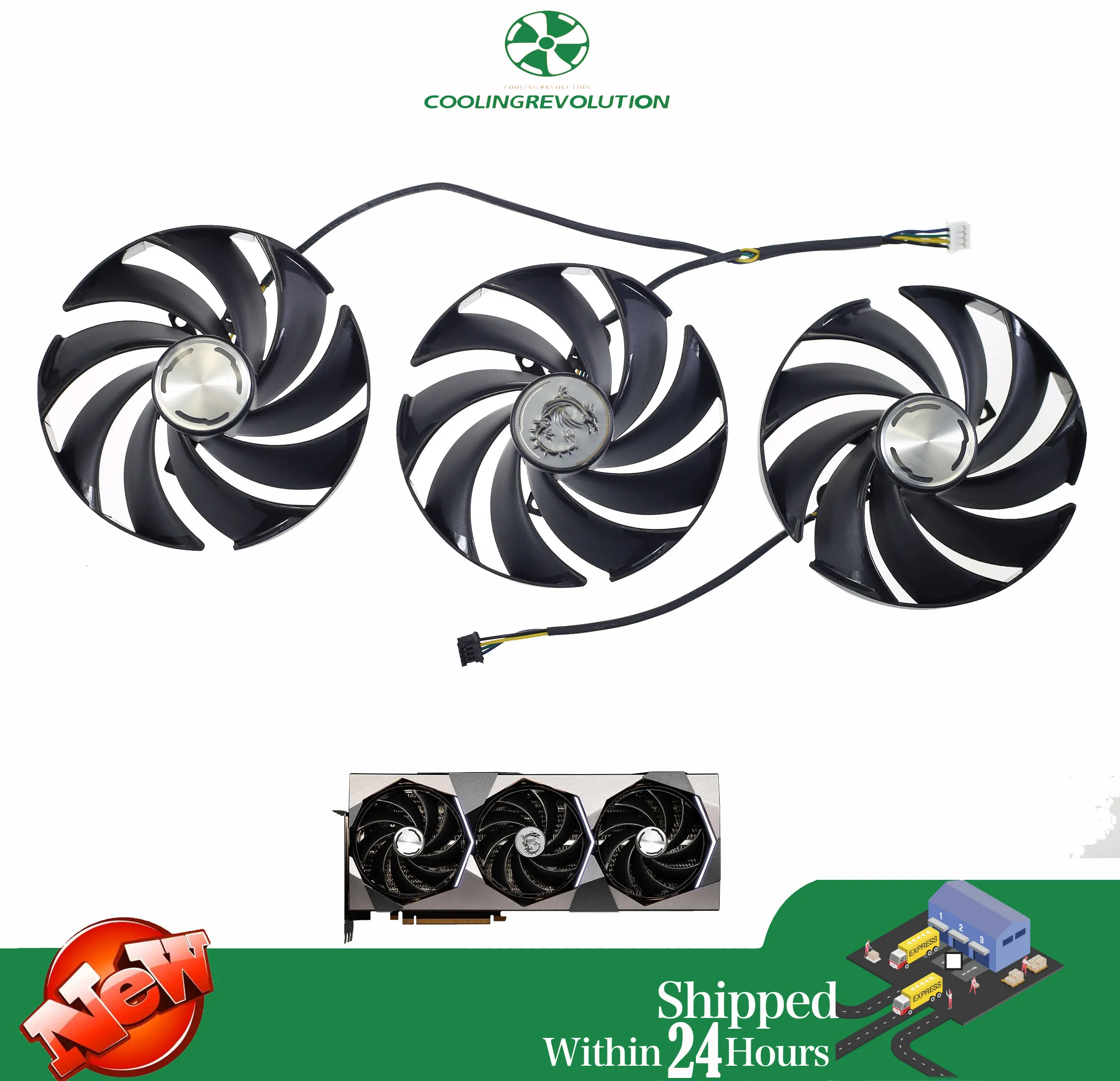 95MM PLD10020B12H DC12V 0.65A 4-Pin Graphics Card Fan For MSI GeForce RTX4070 4070TI 4080 4080Ti 4090 4090Ti SUPRIM X