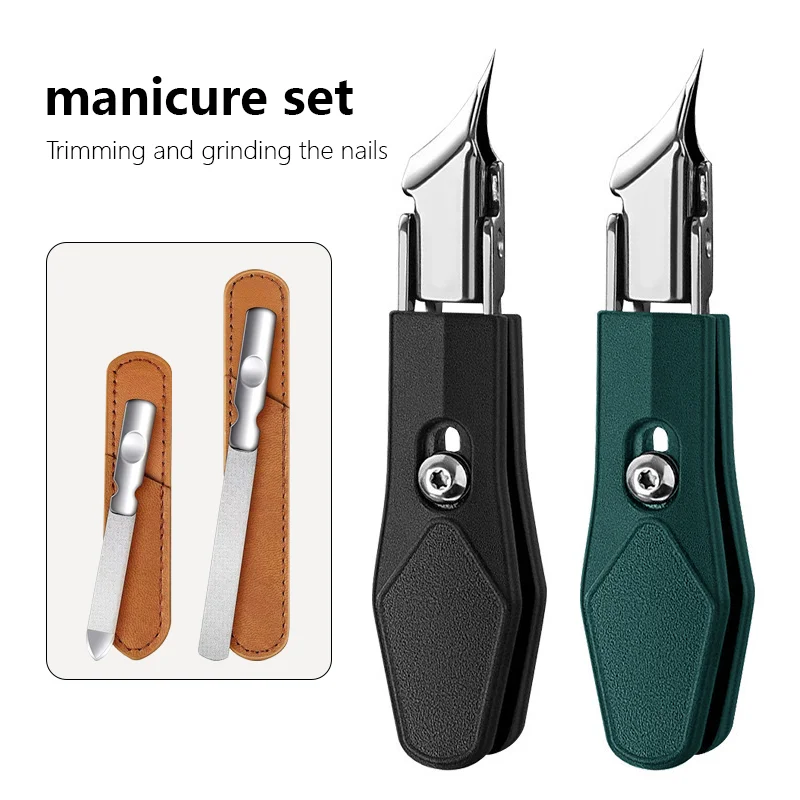 

3pcs Stainless Steel Nail Clippers Nail File Set Double-Sided Metal Nail File and Polisher Suitable for Fingernails&Toenails