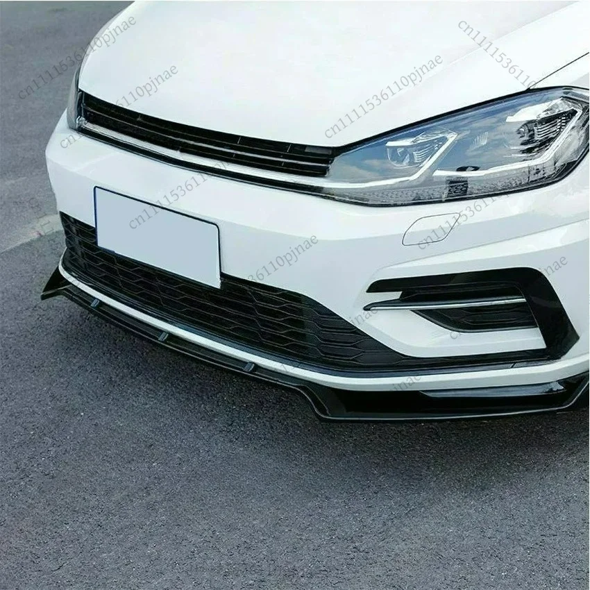 For VW Golf 7 7.5 MK7 MK7.5 GTI GTD R R-Line 2012-2020 Car Front Bumper Splitter Lip Spoiler Body Kit For Volkswagen Gloss Black