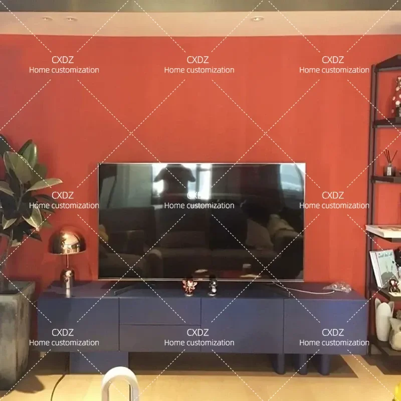 Minimalist TV Cabinet Modern Simple Audio Visual Console Living Room Storage Locker Decorative Floor Standing Media Unit