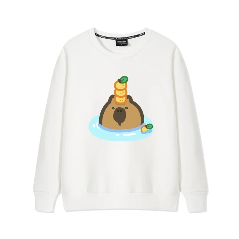 

Influencer Capybara Couple Round Neck Hoodie Casual Top Women's Loose Hoodie Women's Round Neck Fashionable Top Trendy Top