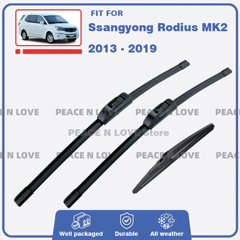 

Front Rear Wiper Blades Set For Ssangyong Rodius MK2 Korando Turismo Stavic 2013 - 2019 Windscreen Windshield Window Accessories