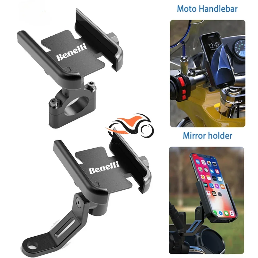 

For Benelli Leoncino 250 500 TNT 125 300 600 TRK 502 502X 302 302R Handlebar Mobile Phone Holder GPS Bracket Stand Accessories