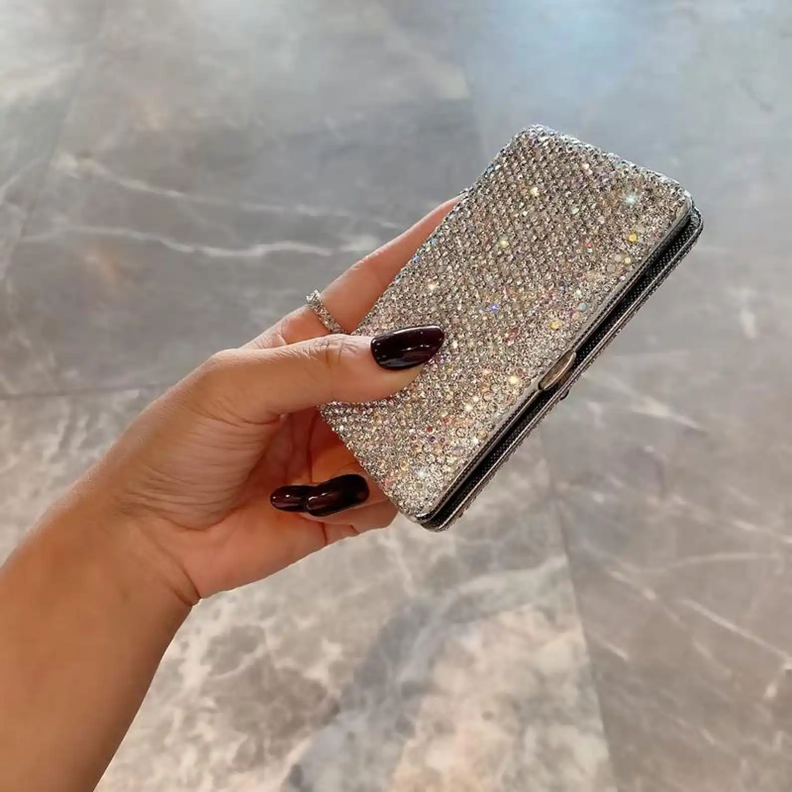 

Роскошный портсигар, тонкий стиль, чехол со стразами, коробки для хранения курения