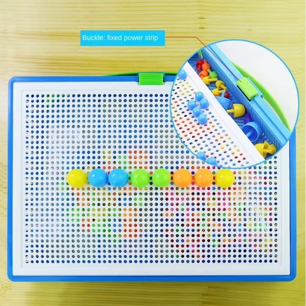 Birthday Gift Colorful Mushroom Nail Building Blocks DIY Creative Pegboard Set Handmade Interactive 3D Puzzle Game Table Game