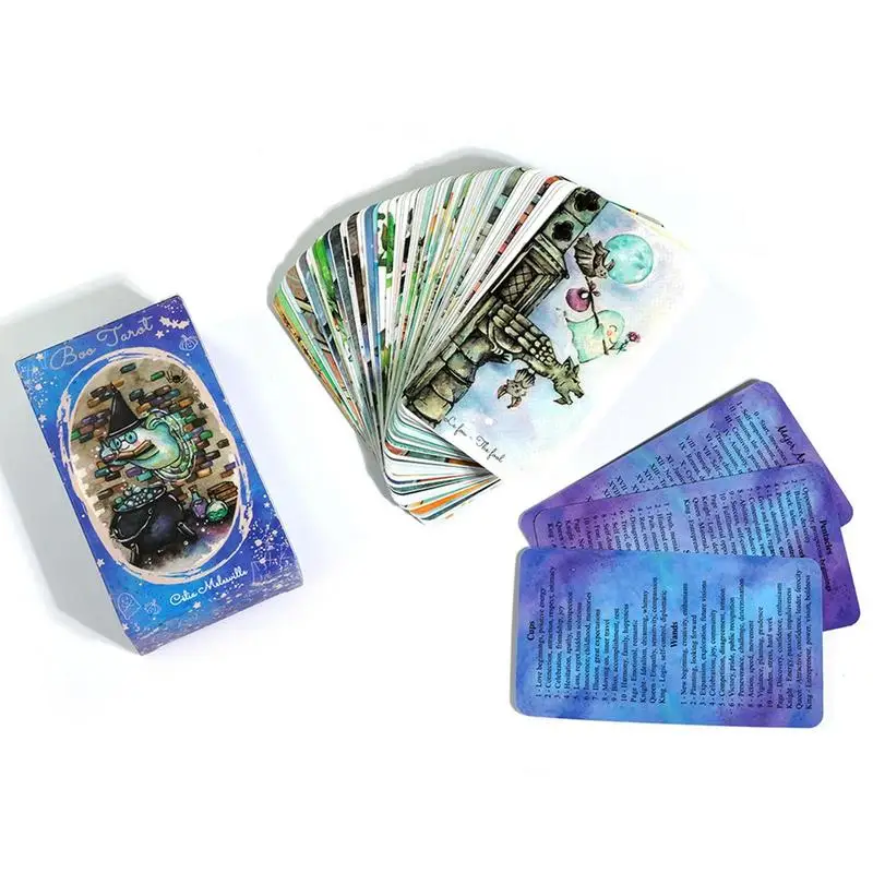 Boo Tarot بواسطة Celia Melesville 78 بطاقة الإنجليزية مصير العرافة بطاقات التارو للمبتدئين أوراكل بطاقات لعبة طاولة الحفلات