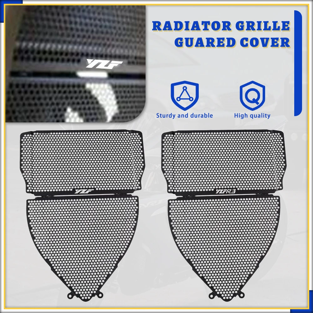 

YZF R3 Motorcycle Radiator Grill Guard Cover Protector For Yamaha YZF-R3 Radiator Guard and Header Guard Set 2015-2024 2023 2022