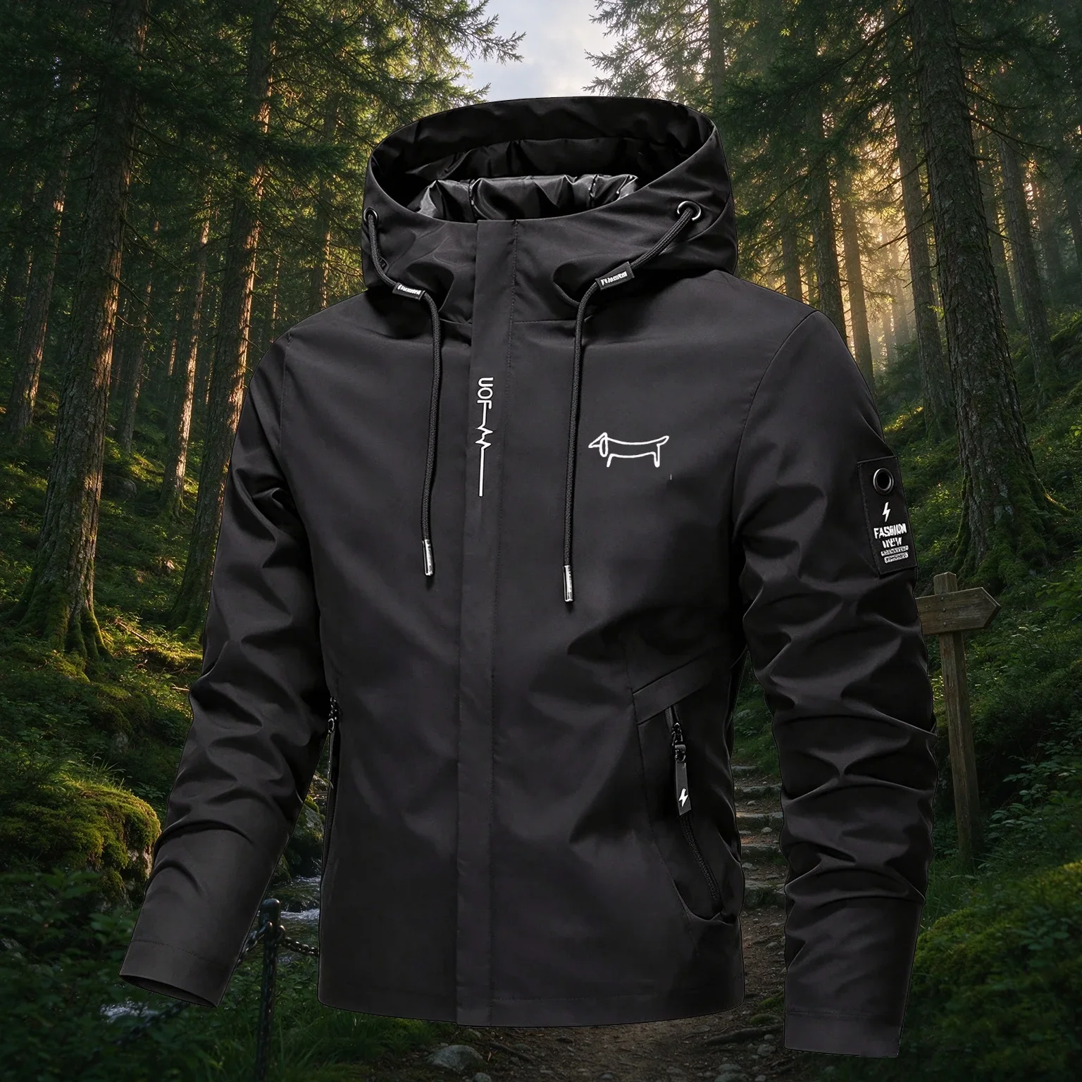 Men's Waterproof Rain Jacket Lightweight Outer Hooded Outdoor Raincoat Hiking Windproof Jacket Climbing Outdoor Jackets