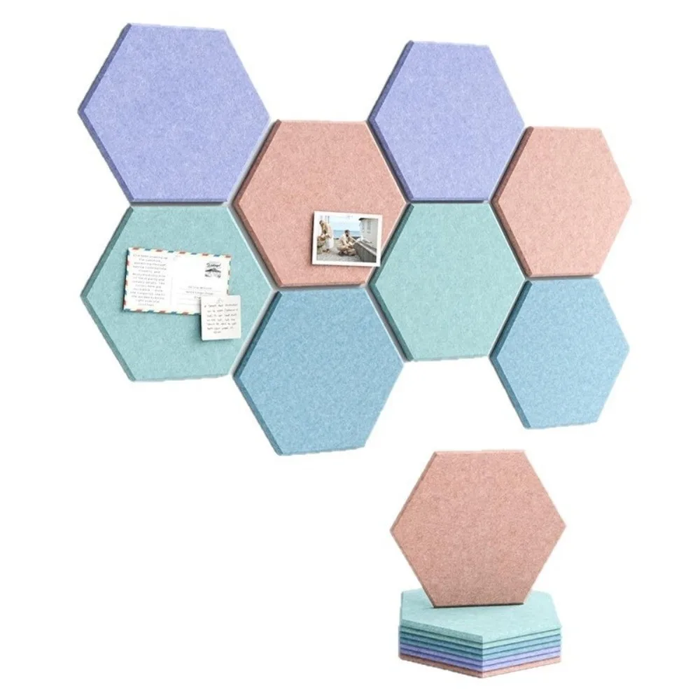 1 Set New Polyester Fiber Acoustic Panel Hexagonal Decorative Soundproof Wall Panel Noise Reduction Panel Acoustic Treatment
