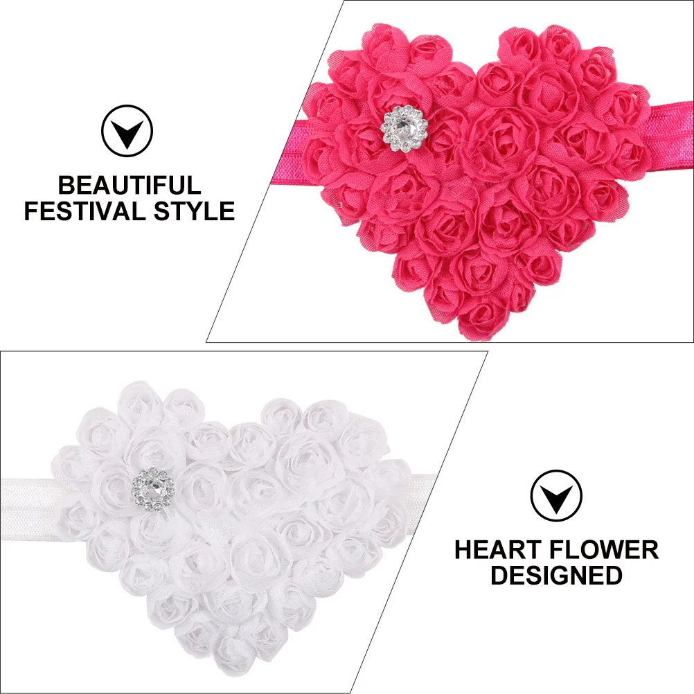 

8Pcs Baby Headbands Heart Flower Newborn Infant Hair Accessories Christmas Festival Hairbands Soft Comfortable Hair Band
