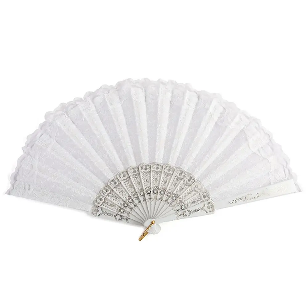 Gift Lace Design Lace Hand Fan Tassel Floral Pattern Folding Fan Foldable Cooling Fan Photo Props