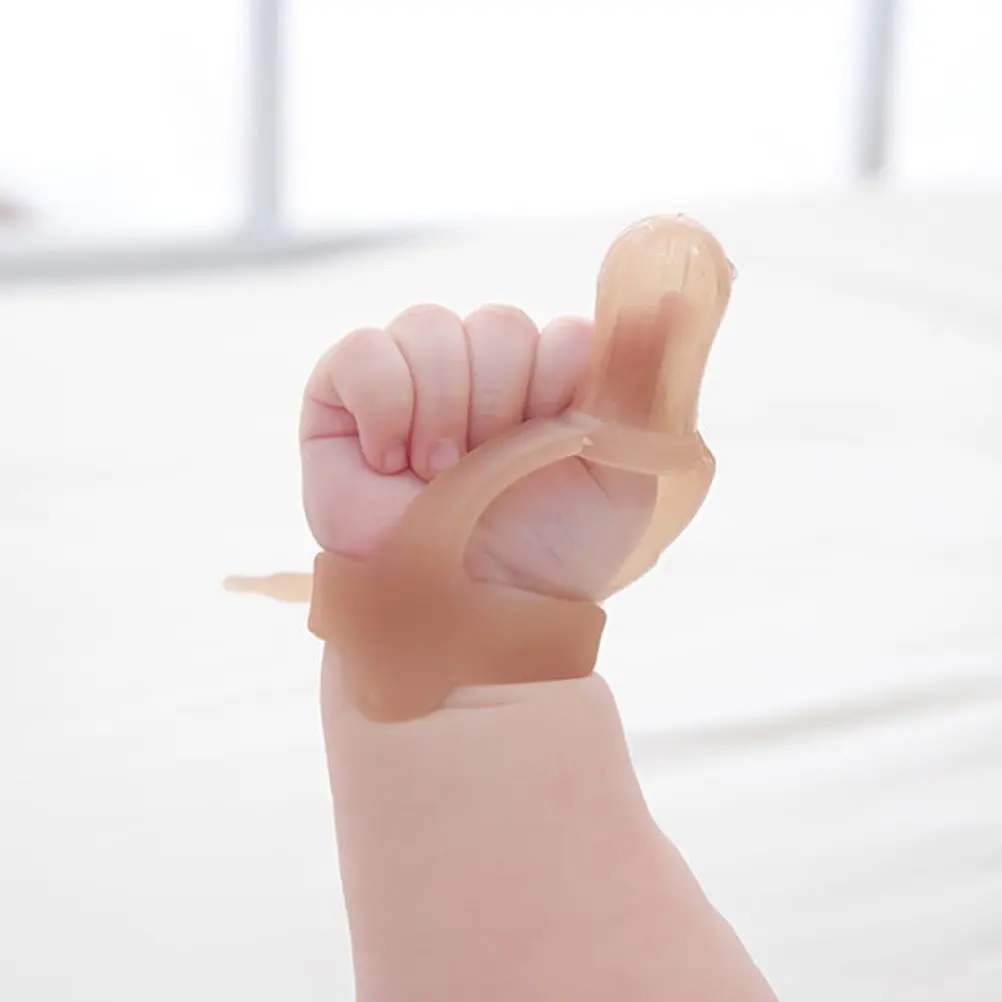 1Pcs Silicone Baby Finger Protector Adjustable Thumb Guard Anti-Bite Finger Teether Infant Teething Relief Bracelet