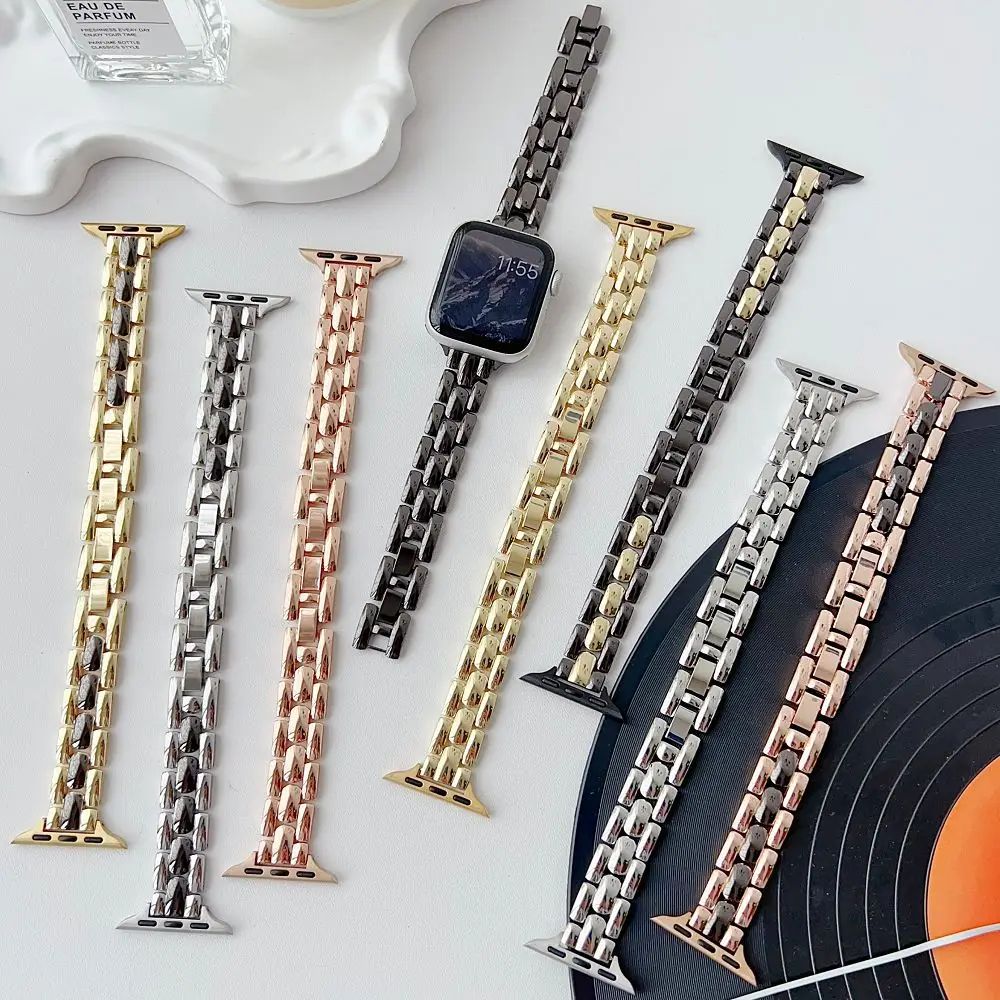 

Slim Stainless Steel Bands for Apple Watch Band 38 40 41 42 44 45 46 49mm Dressy Metal Wristband Strap for iWatch S11 10 9 8 7 6
