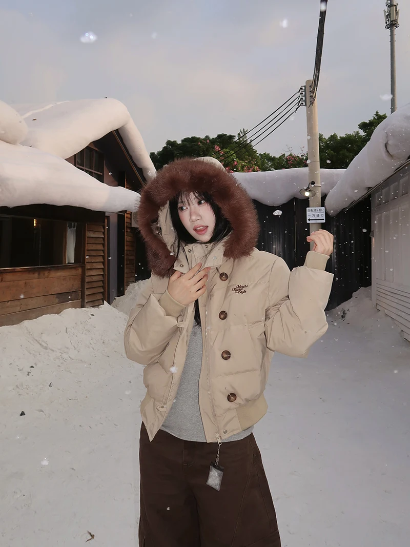 

Женская зимняя утепленная куртка TRYPE22 с капюшоном, повседневная, свободного кроя, из полиэстера, с наполнителем из пуха