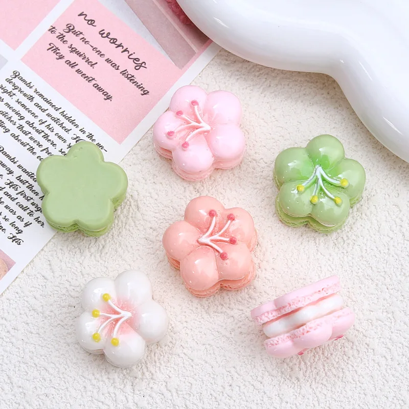 Sakura Cake Resin 3D Cabochon For Scrapbook Accessories 20pcs Lovely Sweet Dessert Decorative Ornament Cabochon for DIY