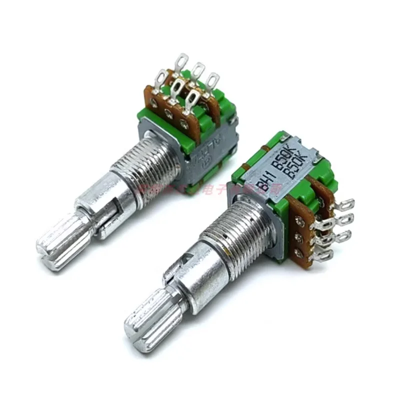 1PCS B50K ALPHA Original 12 Type Double Double Adjustable Potentiometer 50k Handle 28mm Flower B50K 9mm Hole foot