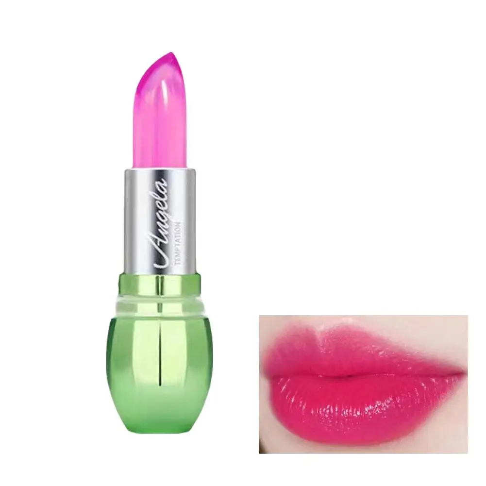 Batom aloe vera para meninas, mudando de cor bálsamo labial, cor mágica, hidratante, hidratante, brilho, brilho, 6 cores, ma j8g9