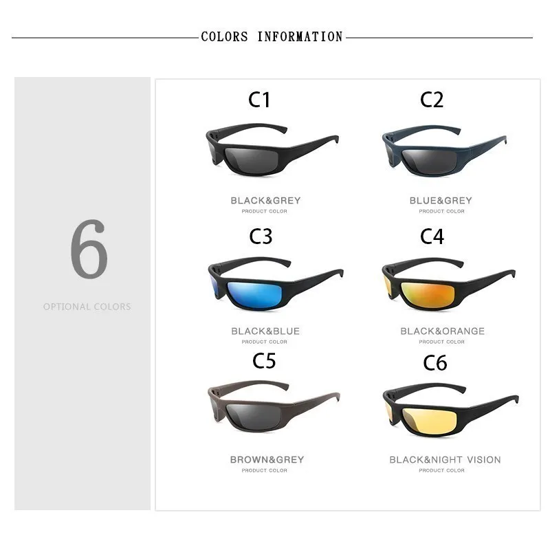 2024 Sport Polarization Sunglasses  Sun Glasses Goggles UV400 Windproof Sunglasses for Men Women   Retro De Sol Masculino