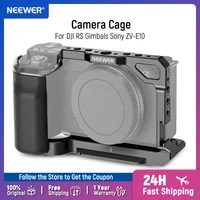 NEEWER ZV-E10 jaula de cámara con agarre de silicona tipo Arca Base QR plataforma de vídeo protectora de Metal para DJI RS Gimbals Sony ZV-E10