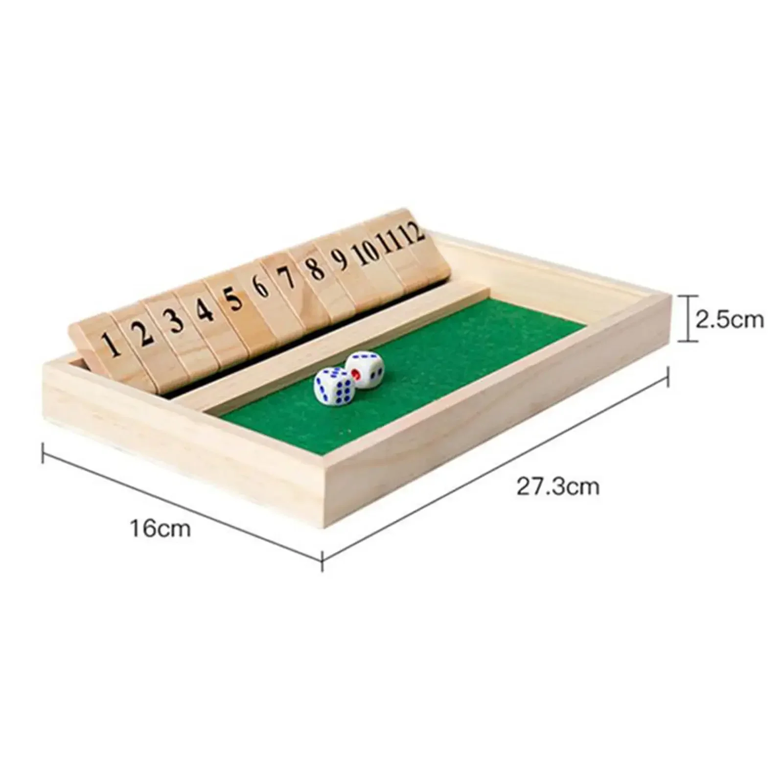 Classic Shut the Box Bar Board Dice Game Family Travel Toy Tabletop Games