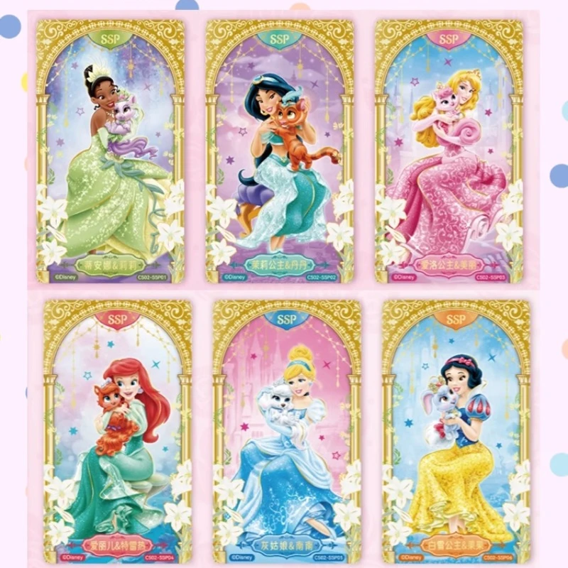 Card Fun Disney Princess Ariel Jasmine Snow White Aurora Cards Rare Interchange Card Cartoon Box Paper Hobby Gifts Toys