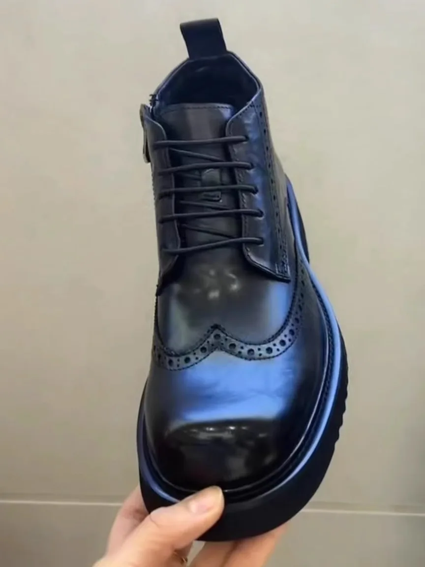 

Новые мужские повседневные туфли из натуральной кожи: удобные, модные, универсальные, высококачественные, стильные, деловые, с застежкой-молнией