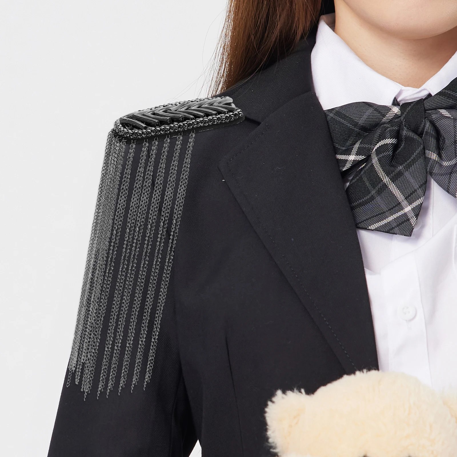 

Exquisite Vintage Tassel Beaded Shoulder Applique Retro Brooch For Men Suits Pin Attachment Multiple Colors Formal Business