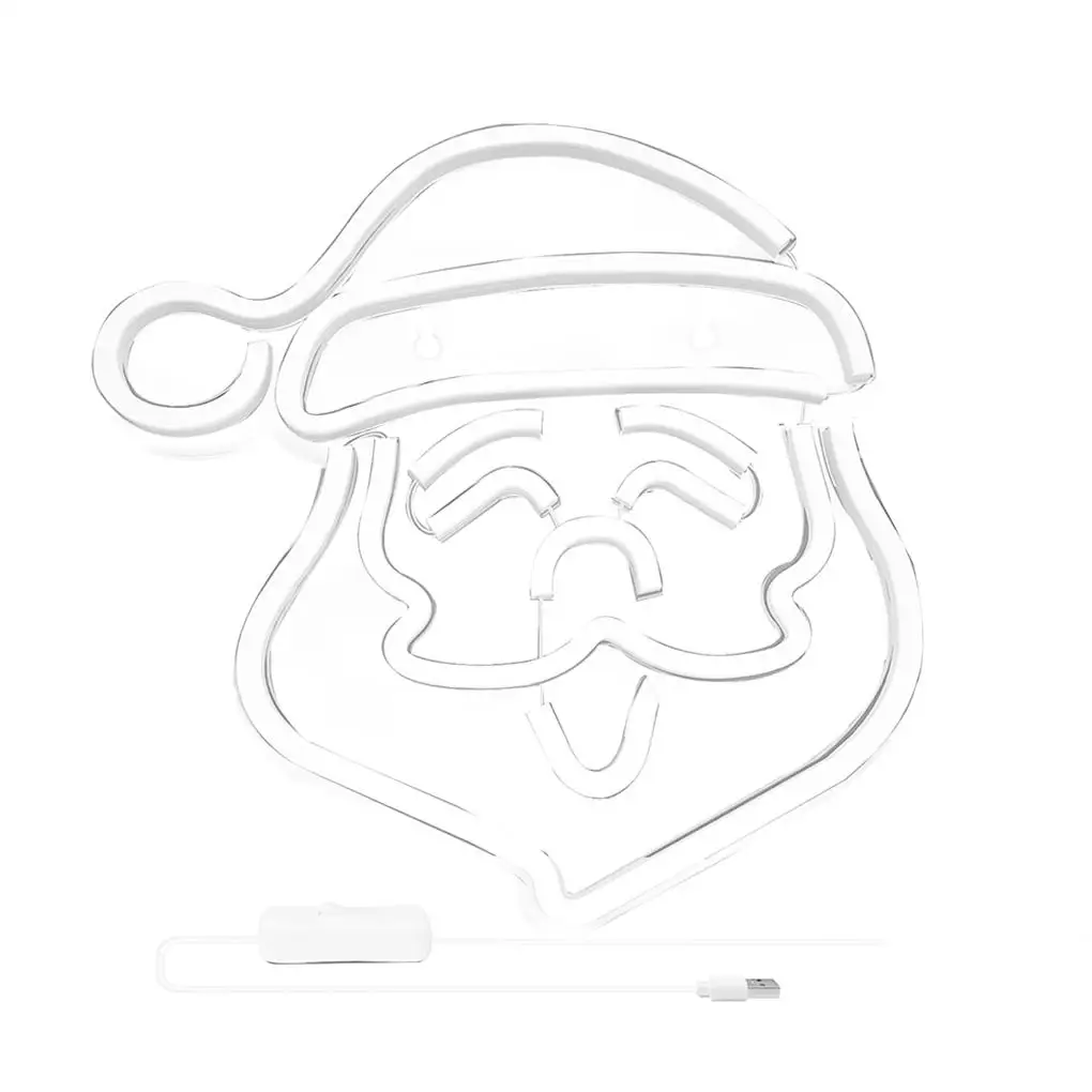 الأبيض احتفالي عيد الميلاد الديكور LED النيون الفن لمتجر المنزل ومركز LED ضوء النيون تسجيل سهلة