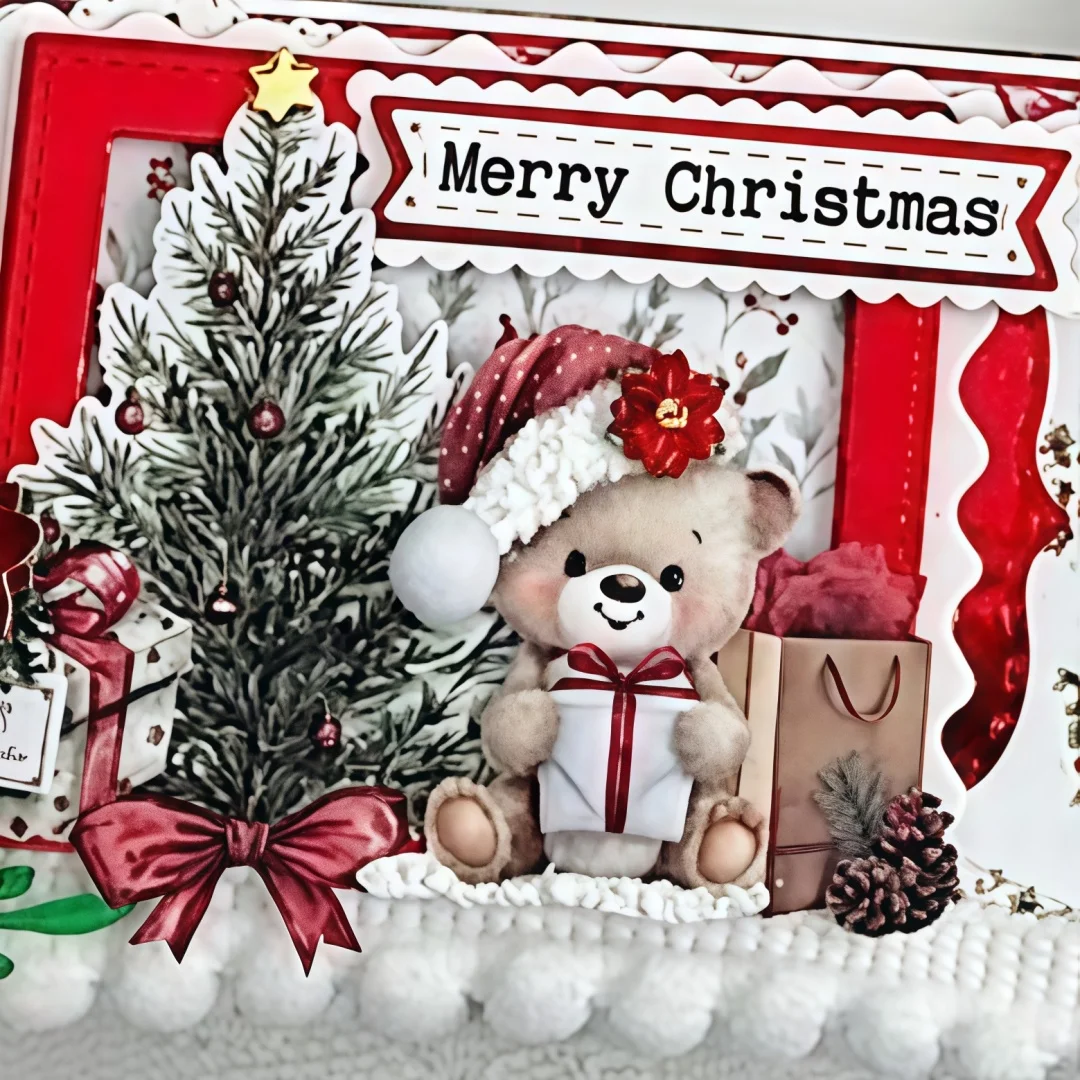 Christmas Ginger Tree Treat Box Metal Cutting Dies Clear Stamps for DIY Making Card Scrapbook Embossed Supplies July 2026 New view 2