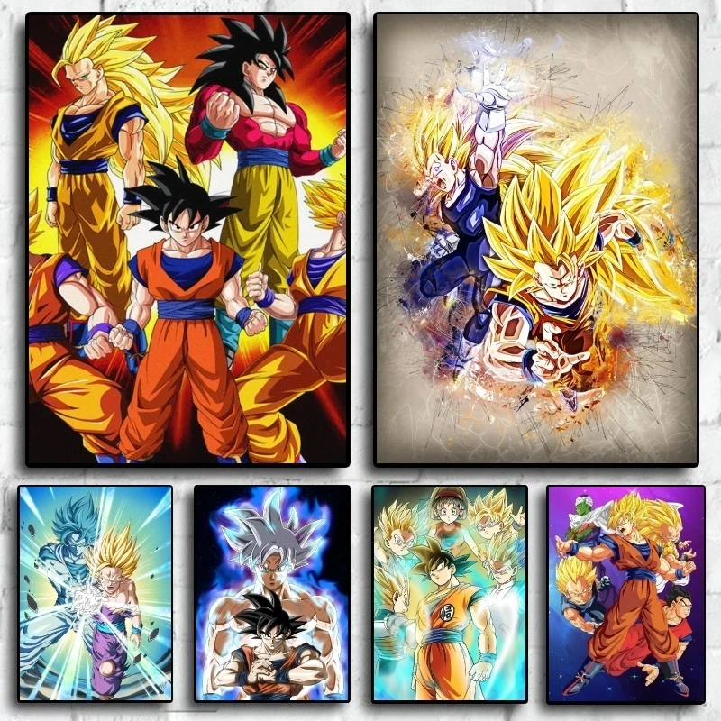 

Anime Dragon Ball Sun Goku Super Saiyan HD Picture Poster Decorative Painting Removable Living Room Art Print Canvas Aesthetics