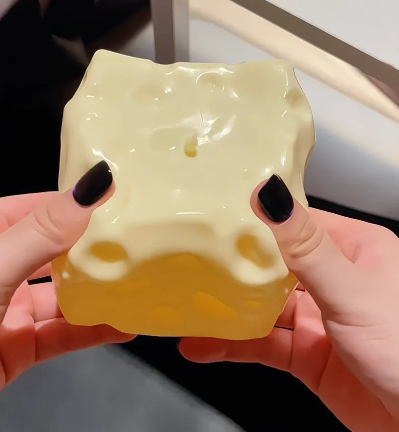Authentic Vaseline Jumbo Cheese Cube Squishy Toy Extra Large Soft Squeeze Fidget Ball ASMR Stress Relief Slow Rising Motorcycle