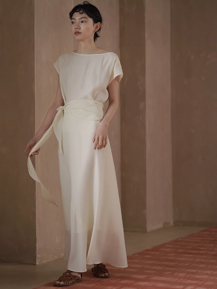 Hacikis Fairy Tale Inspired Asymmetrical Belted One-Shoulder Dress Elegantly Simple Summer Collection for Young Women