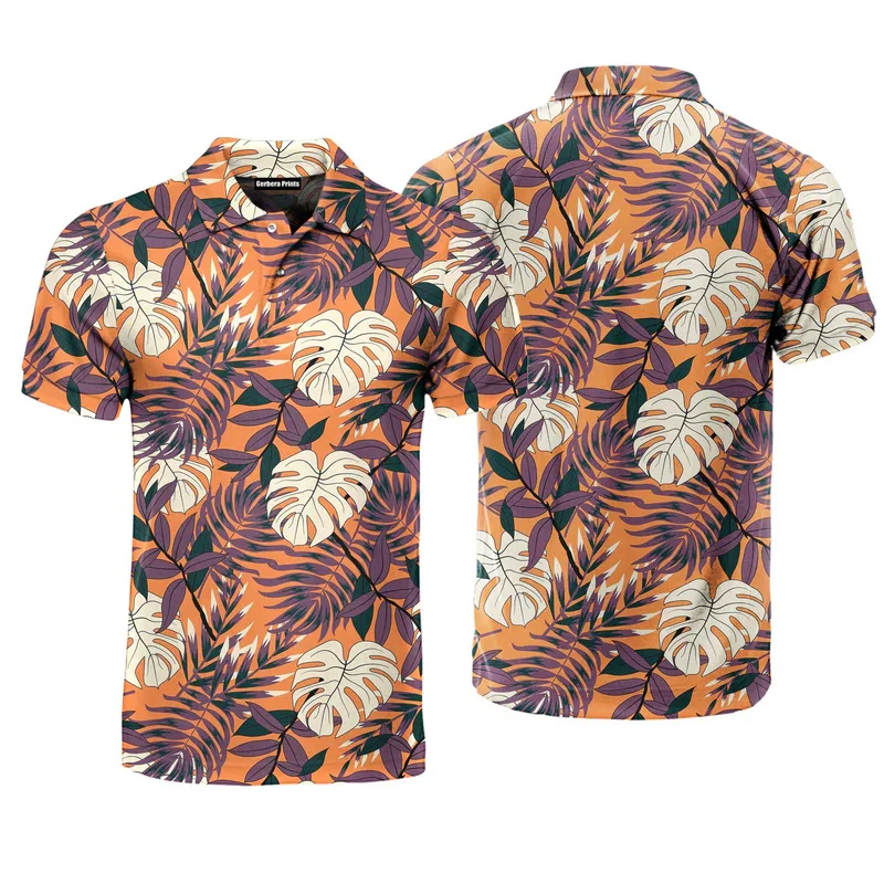 Vintage Plants And Flowers 3D Print Polo Shirts For Men Romantic Street Lapel Short Sleeve Golf Shirts Summer Hawaiian Vacation - Image 5
